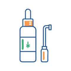 Cannabis Oil Bottle with Dropper on Black Background