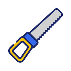 Colorful Saw Icon on Black Background Illustration