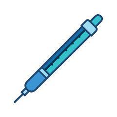 Blue Syringe Icon for Medical and Healthcare Concepts