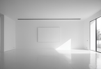 An empty room with white walls and flooring.