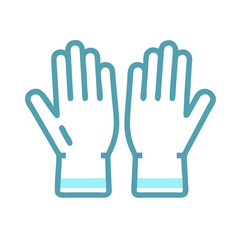Protective gloves vector icon for safety, clean, hygiene.
