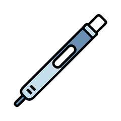 Insulin pen injector on black background, simple illustration
