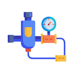 Water filter system icon with pressure gauge design