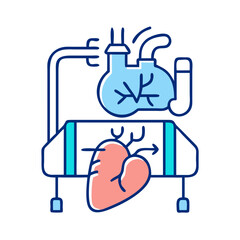 Fototapeta premium Extracorporeal Membrane Oxygenation (ECMO) machine line art style illustration