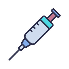 Medical Syringe Illustration: Vaccination, Injection, Treatment, Healthcare Concept