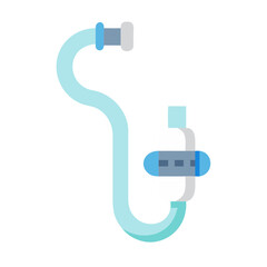 Infusion set tubing icon for medical supplies concept