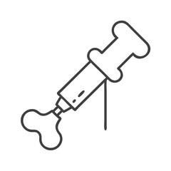 Simple Line Art Halloween Decoration: Skeleton Telescope