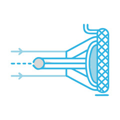 Iconic representation of particle collision with black background