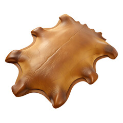 tanned animal hide with uneven edges, medieval game 3d icon