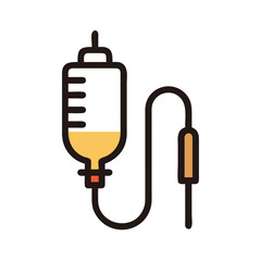 Medical IV Drip Icon on a Black Background