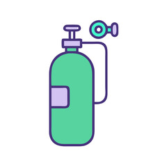 Vector Scuba Tank with Regulator Icon Illustration