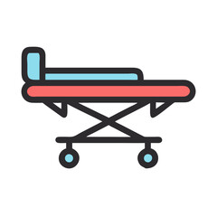 Medical Stretcher Icon, Hospital Bed, Emergency, Healthcare, Isolated