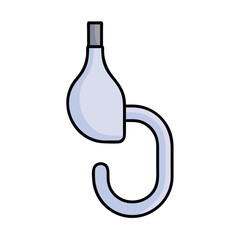 Vector Medical Enema Bag Icon on Black Background