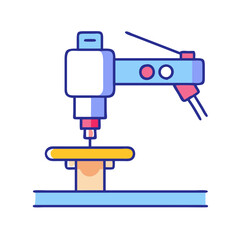 Automated Industrial Machine Illustration with Black Background