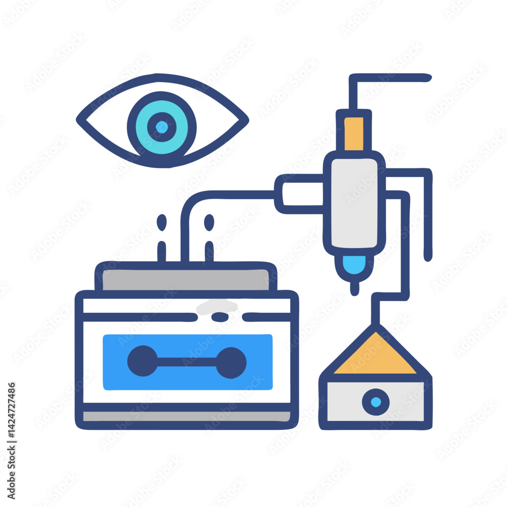 Poster automation process: eye, fluid, and 3d printing device