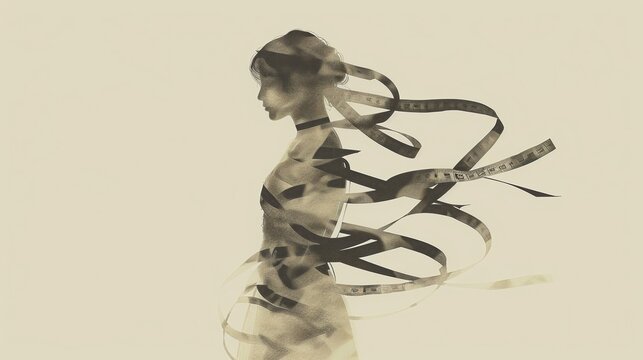 Conceptual image showing emotional and physical struggles of eating disorders