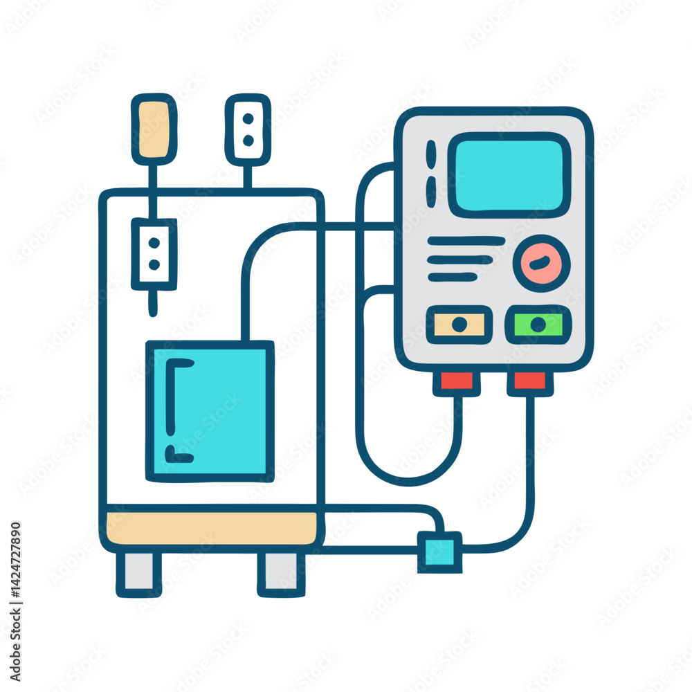 Poster industrial control panel system in vector style image