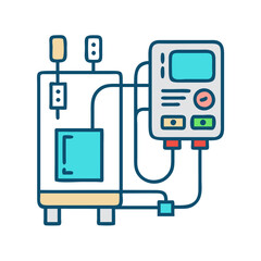 Industrial control panel system in vector style image