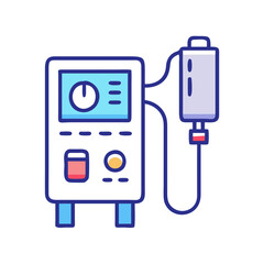 Medical IV Infusion Pump Device Cartoon Icon Vector