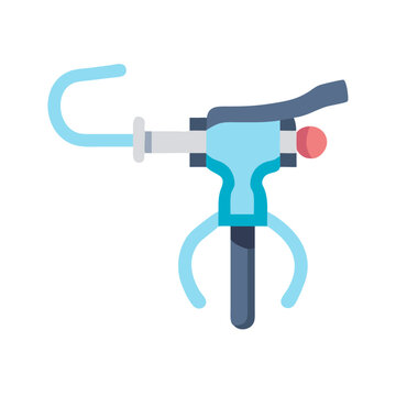 recommend clip art: Stylized Bike Handlebars with Brake Lever on Black Backdrop