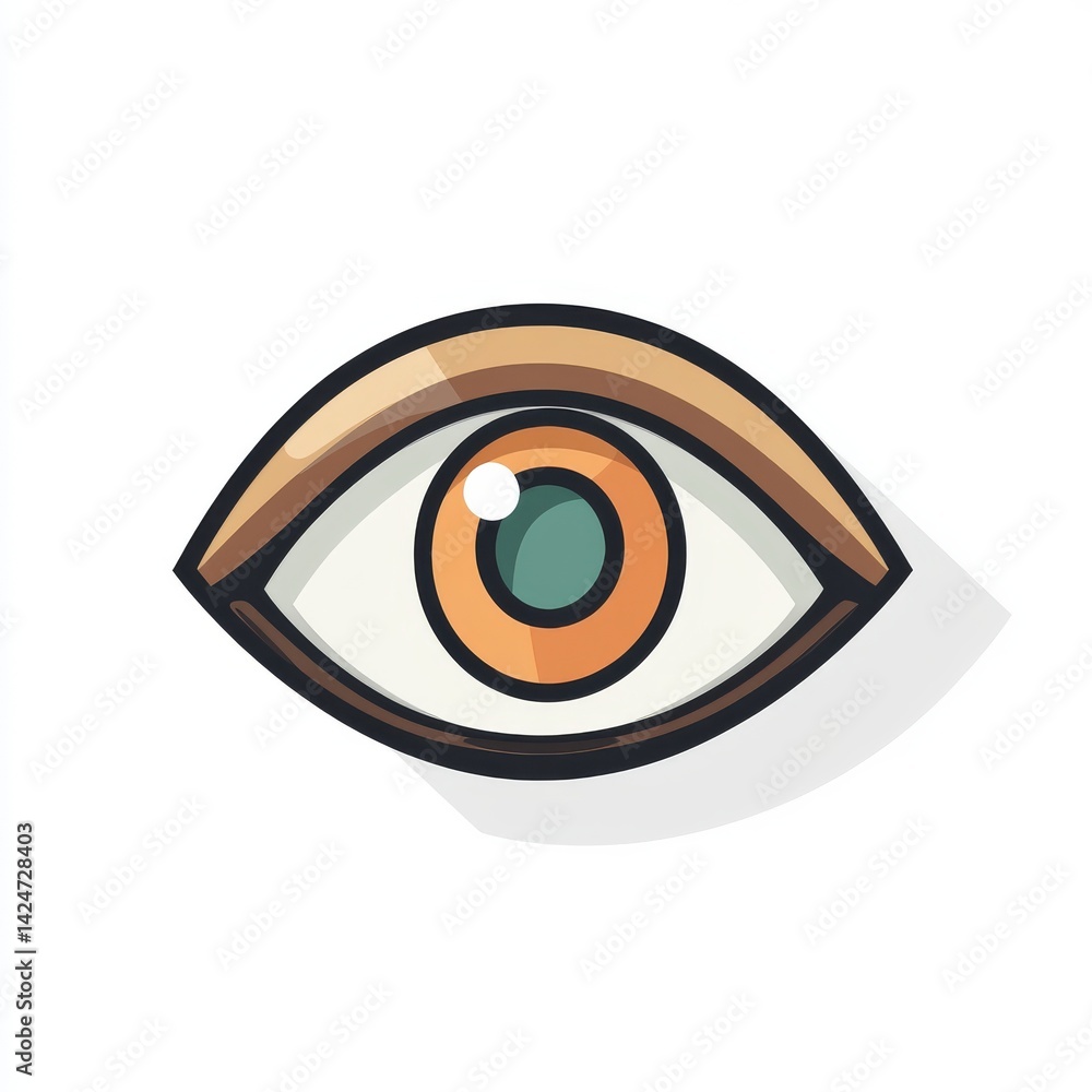 Poster a white background features an icon of an eye with iris recognition technology