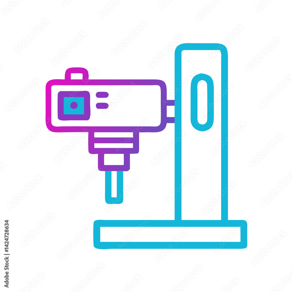 Poster automated precision machine icon with trendy gradient style
