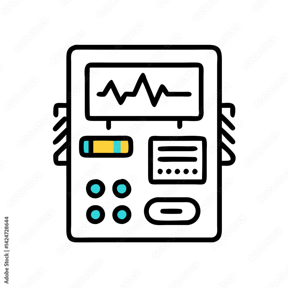 Poster simple flat design icon of loading animation elements
