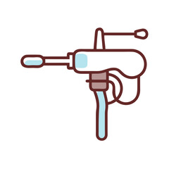 Retro Water Gun Illustration on a Black Background