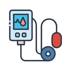 Fototapeta premium Digital Blood Pressure Monitor: Medical Device Icon Illustration