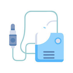 Simple Cartoon Nebulizer Illustration for Respiratory Therapy Concepts
