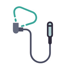 Line Art Earbud Headphones Audio Isolated on Black