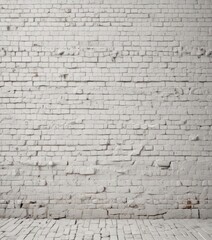 White brick wall, heavily textured, grunge style  Deep crevices, aged appearance ,  aged, grunge