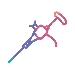 Colorful syringe icon on black background for medicine