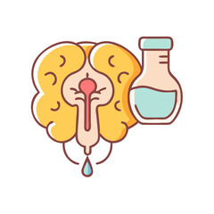 Brain science experiment with lab glass. Mental Health