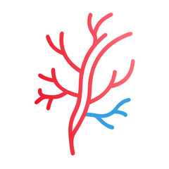 Obraz premium Arteries and Veins Illustration with Black Background