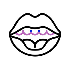 Stylized Purple Waves with Blue Dots on Black Backdrop