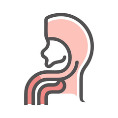 Human Head and Neck Anatomy Illustration on Black