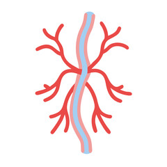 Stylized illustration of human blood vessels or plant roots