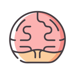 Brain illustration, creative thinking, mind health, medical concept
