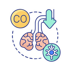Impaired lung function icon representing respiratory illness damage