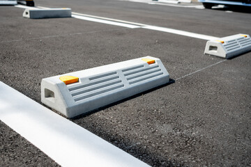 Concrete parking stopper blocks wheel tire stop