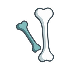 Fototapeta premium Bones Illustration on Black Background, Cartoon Style