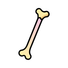 Cartoon broken bone isolated on black background design