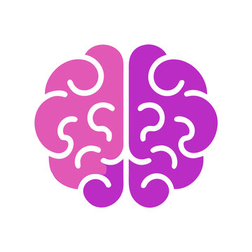 Colorful brain illustration on black background for mental health