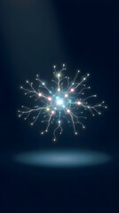 Vibrant Abstract Visualization of Neural Networks Depicting Synaptic Activity and Brain Connectivity