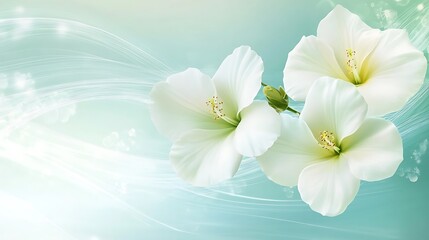 White Hibiscus Flowers with Soft Background.