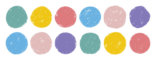 pastel watercolor circle textured set. Smear watercolour splash stain paints round collection. hand drawn boho color shape set.