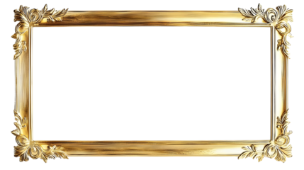A gold framed white background with a gold border
