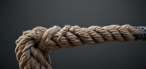 Overstretched rope, frayed fibers near breaking point,  fragility,  decay