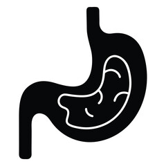 Stomach Silhouette Vector Icon – Internal Human Organ